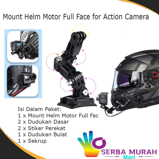 Menarik Mount Helm Motor Full Face for GoPro  Action Camera