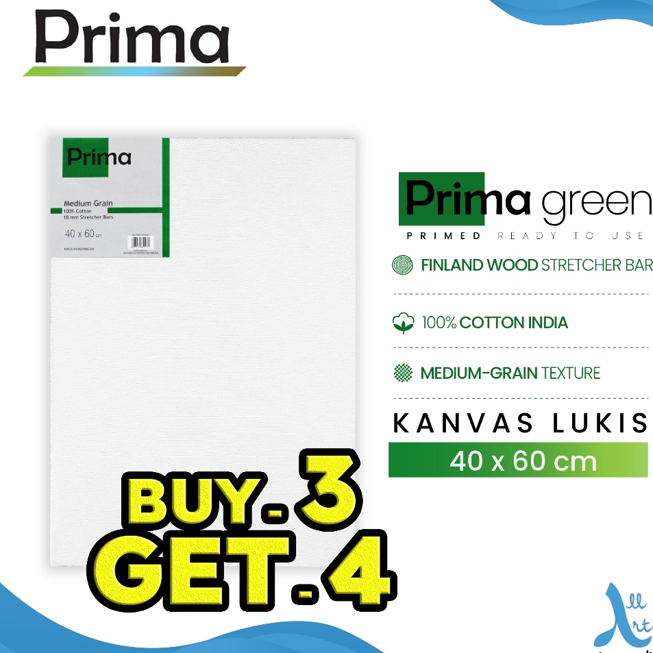

Prima Green 4x6cm Cotton Canvas
