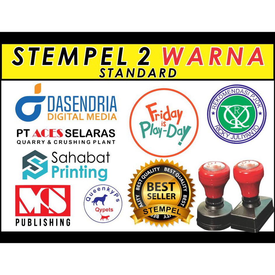 

TERMURAH Stempel 2 Warna Ukuran Standard SIAP CAP