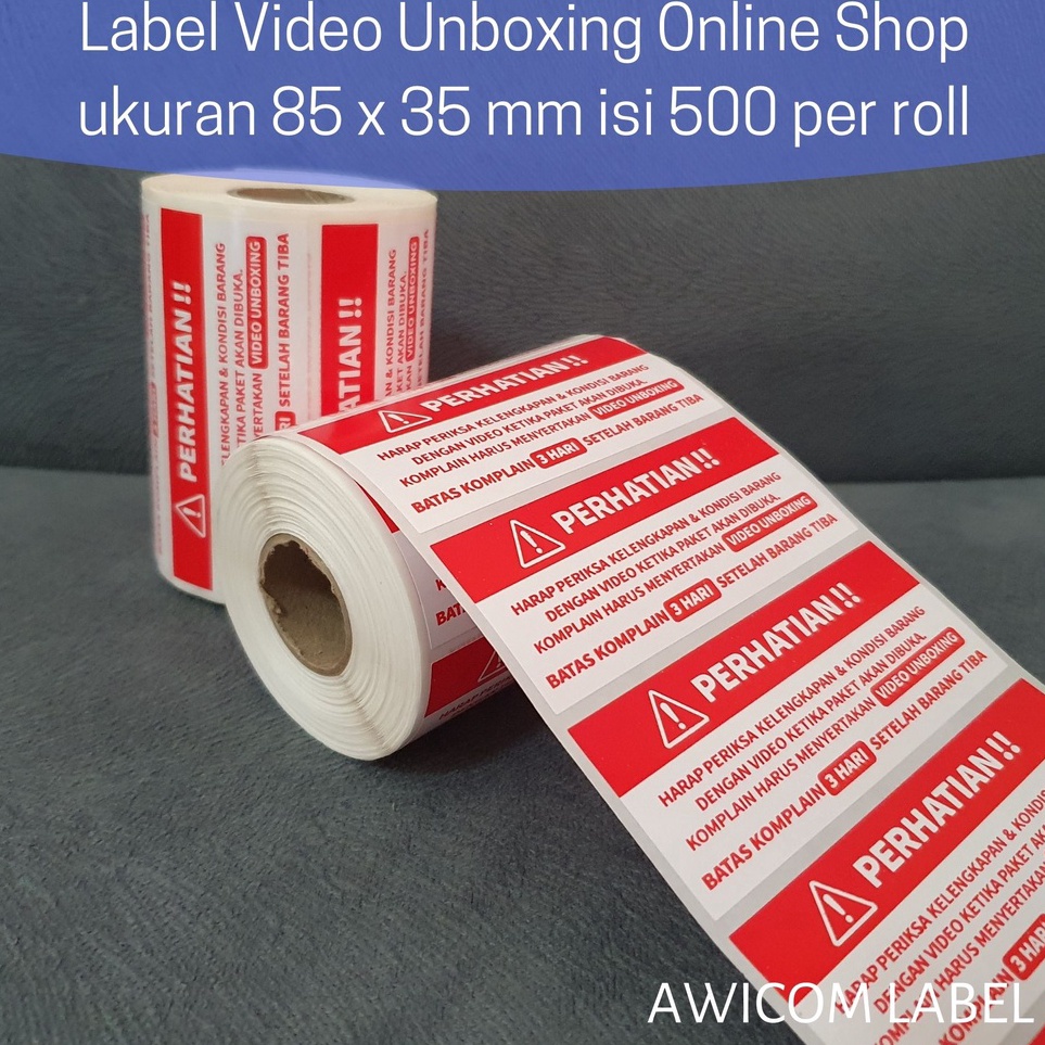 

Label Sticker Unboxing Stiker Perhatian Pengiriman Online Shop 85 x 35 mm isi 5 pcs