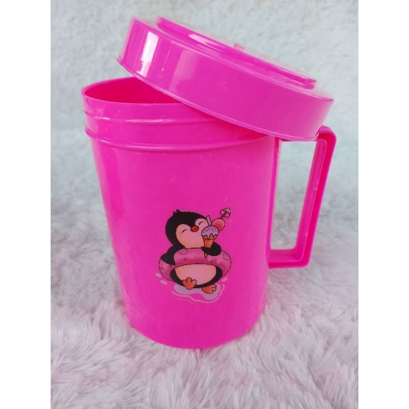Cangkir+tutup plastik jumbo/Mug plastik jumbo 700ml