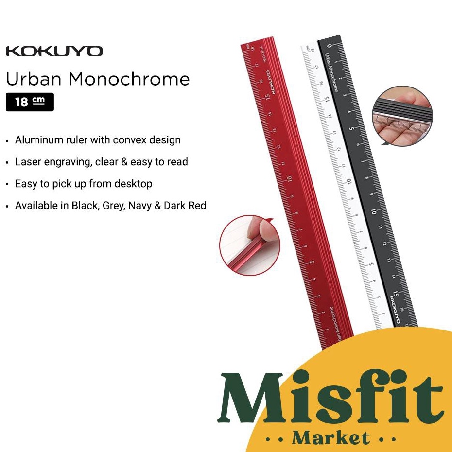 

Best Terlaris KOKUYO Urban Monochrome PC Aluminum Straight Ruler 18 cm Penggaris Aluminium Aesthetic
