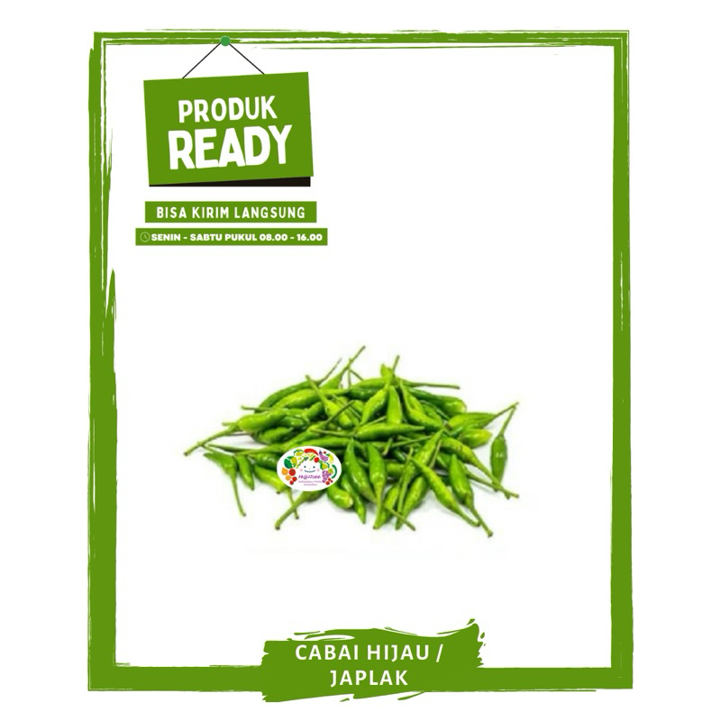 

Cabai / Cabe Hijau Japlak / Sayur Sayuran Segar Ready On Mallahrizwa