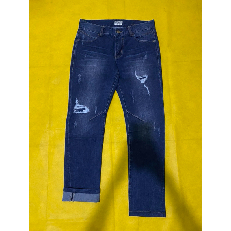 Guniqlo rider denim ripped Selvedge accent uk30 (98x ol17 x Lp82)