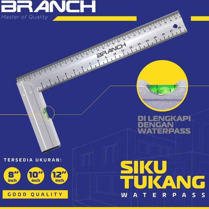 

Bestseller BRANCH PENGGARIS SIKU TUKANG ALUMINIUM WATERPASS 25 CM 1 BSK21