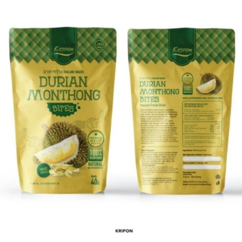 

Durian Monthong Freeze Dried 40gr DURIAN BEKU VIRAALL HALAL