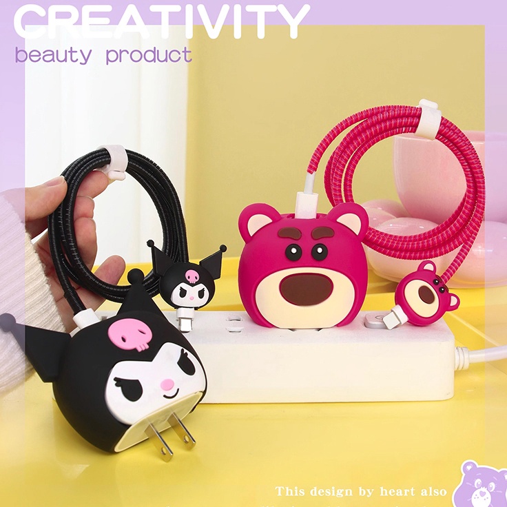 Oppo  Realme pelindung charger oppo 33w44w  Set 5 PCS lotso Barbie Paket Cover Pelindung Kabel  Kepa