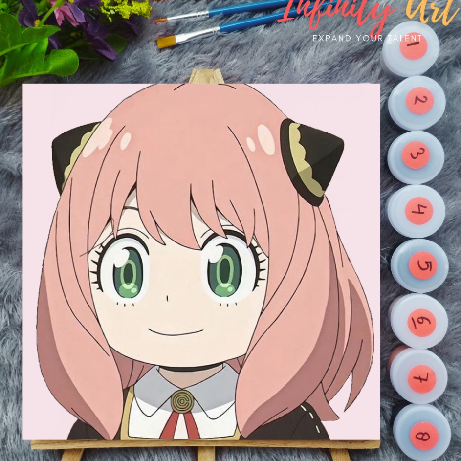 

Paint by Number Spy x Family Anya Forger Paint By Number Anime 2x2 cm Paint by Number Kit DIY canvas painting Kit mewarnai lukisan with wooden frame numbers kanvas painting kit with frame siap lukis oil painting paint by number s buku