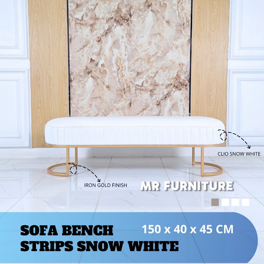Stripes bench sofa kaki besi