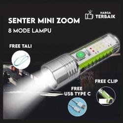 Senter transaparan 520a 8 mode warna