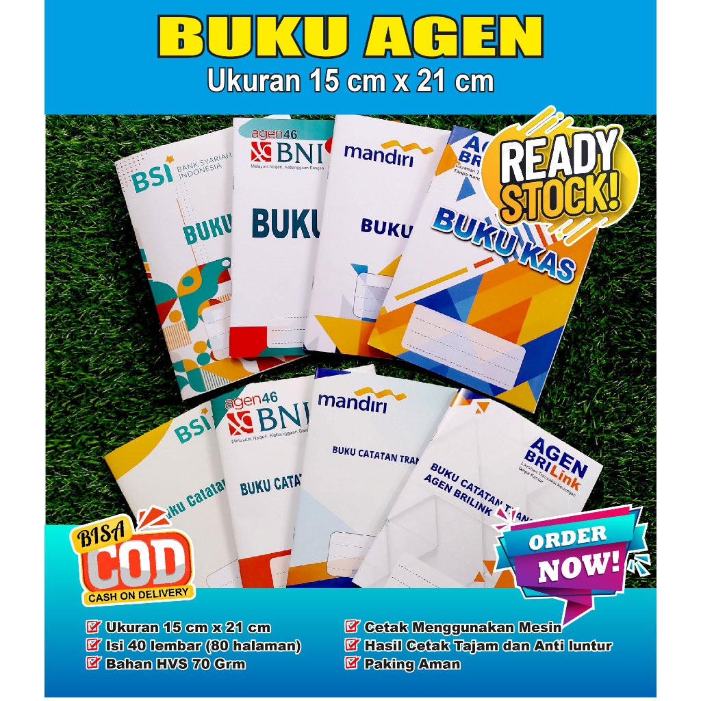 

BUKU CATATAN TRANSAKSI AGEN BRILINK / BUKU KAS BRILINK /AGEN BSI / AGEN MANDIRI / AGEN BNI