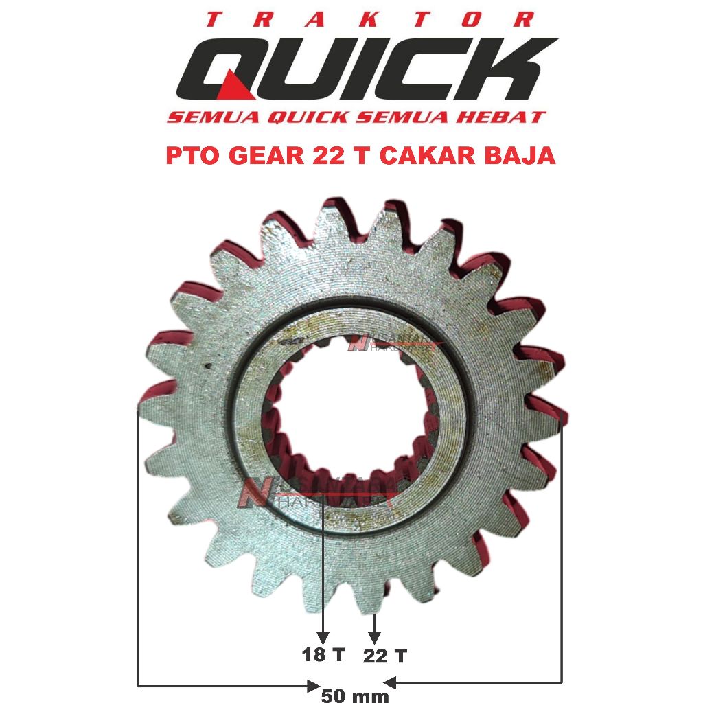 pto gear 22 t cakar baja quick,gear cultivator quick,gear traktor kering,spare part cultivator quick