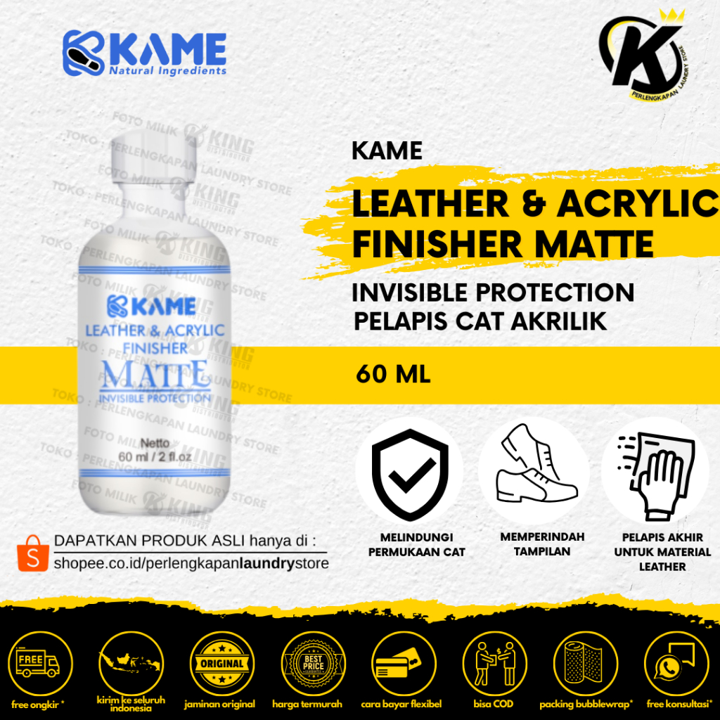 

KAME - LEATHER & ACRYLIC PAINT FINISHER - 60 ML - MATTE -
