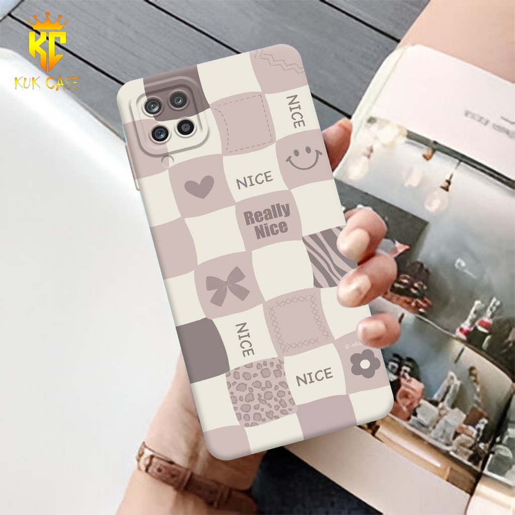 Case Motif SAMSUNG A12 Aesthetic Bahan Softcase silicon Lentur - Skin /  Casing Handpone