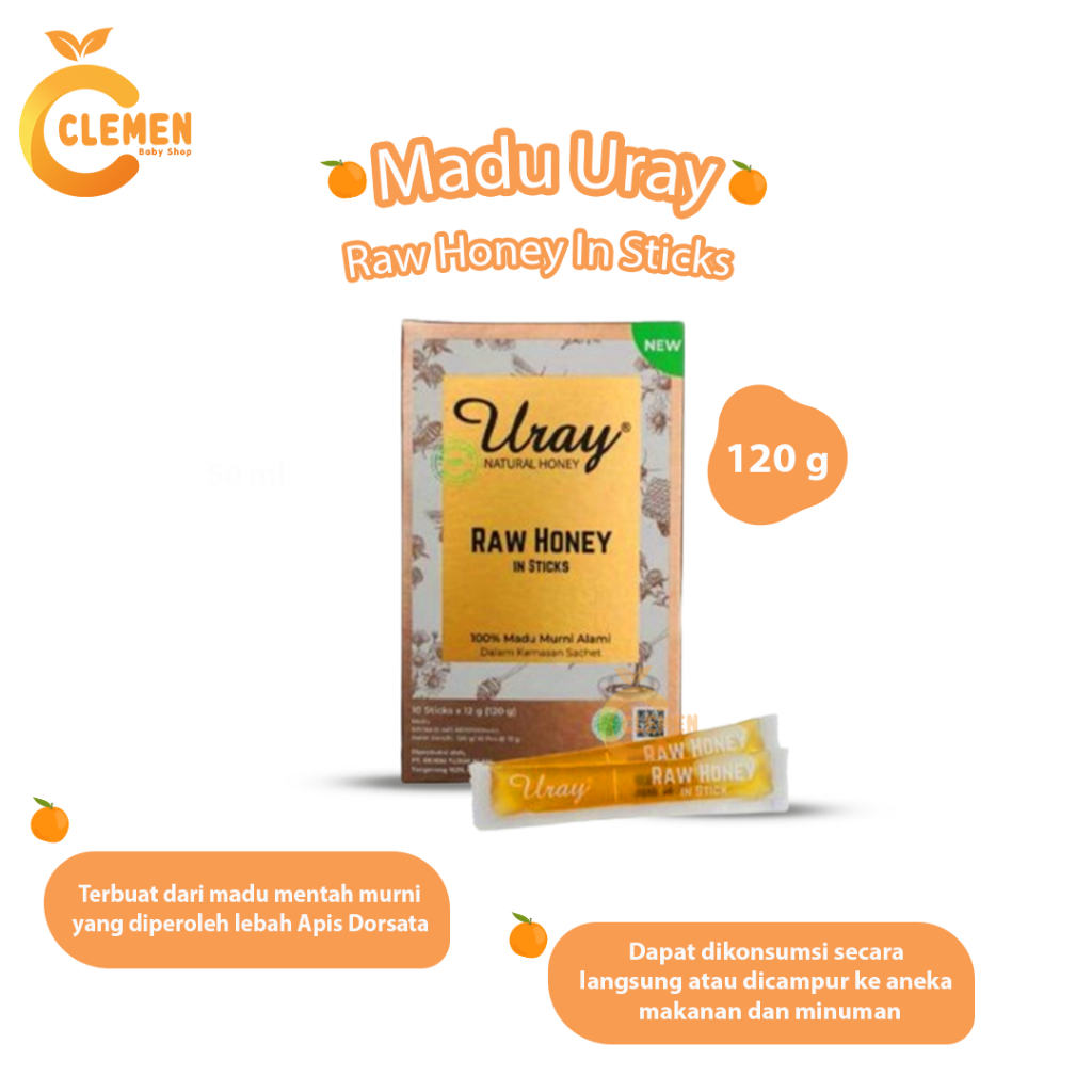 

Madu Uray Raw Honey In Sticks (Madu Asli Organik) 120gr