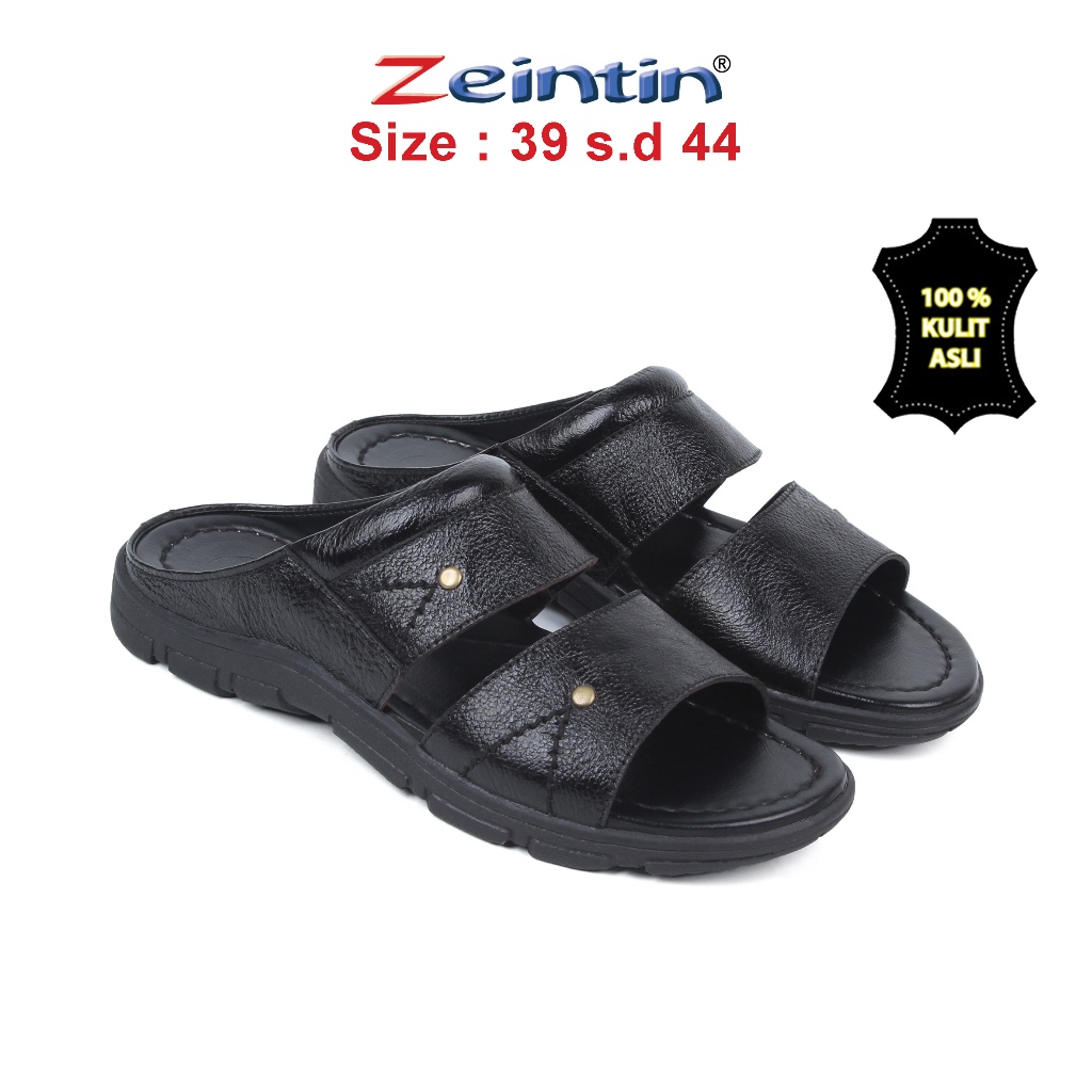 Zeintin - Sandal Kulit Pria Model Cowok Sendal Pria Kulit Kasual BK