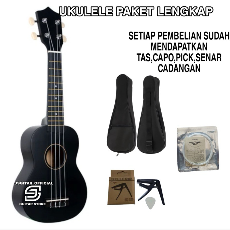 UKULELE SENAR 4 DAN SENAR 3 PAKET LENGKAP (GRATIS PACKING KAYU)