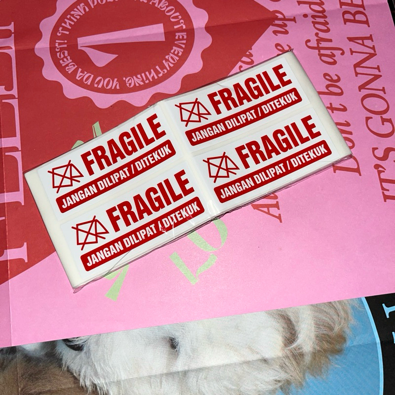 

sticker packing label fragile jangan dilipat / ditekuk