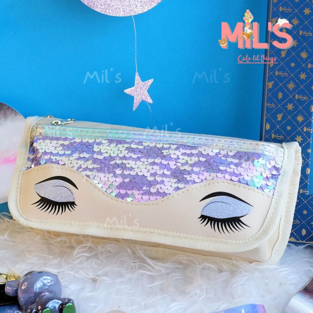 

[ CUTE MIL'S ] TEPAK PENSIL ANAK KOTAK PENSIL DOSGRIP EYES SEQUIN PENCIL CASE GLITTER PREMIUM QUALITY / KOTAK PENSIL SEQUIN MATA PREMIUM
