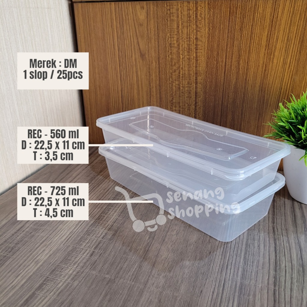 senangSBY THINWALL DM ISI 25 SET/ KOTAK MAKAN PLASTIK TEMPAT SATE BAKSO SOSIS 725/560 REC