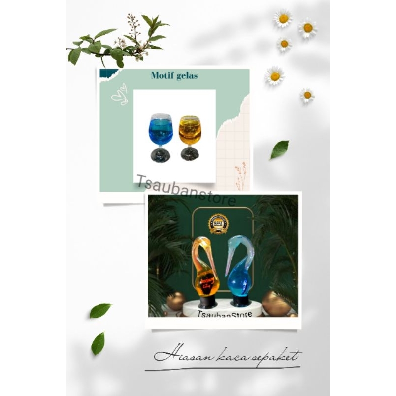 Hiasan kaca Pajangan Dinding Dekorasi Ruangan