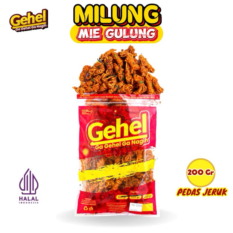 

Gehel Mie Gulung (Milung) New Launching 200gr - Pedas Daun jeruk