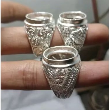 Ring perak ukir model 005