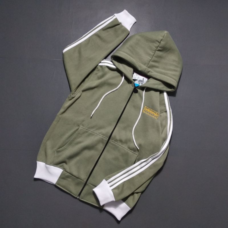 Jaket Hoodie Zipper Adidas Spezial Olive Unisex Full Tag