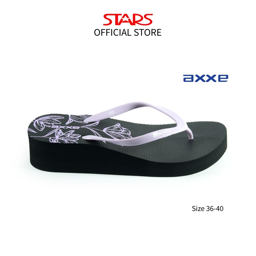 AXXE Sandal Jepit Wedges Wanita Jessie Purple SIZE 38-40