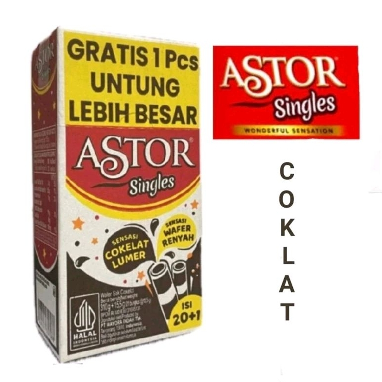 

Astor Singles Wafer Coklat / Astor Stik Double Chocolate / Astor Singles Xtra