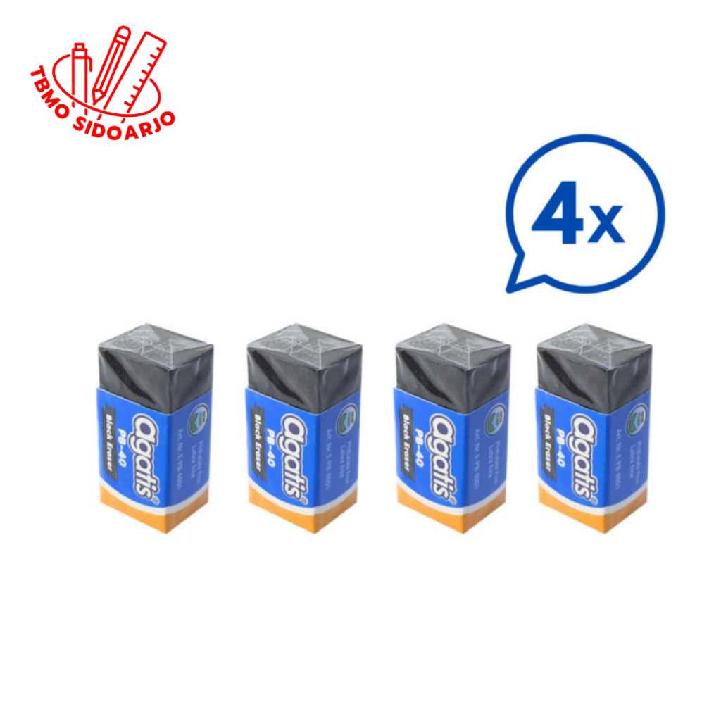 

TBMO Agatis Penghapus Pensil Kecil Black Eraser Set 4 pcs