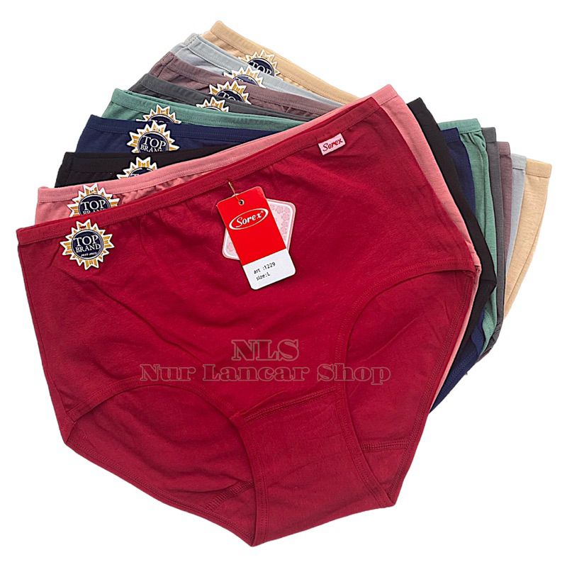 12pcs-Celana dalam wanita Sorex 1229 fine cotton-pakaian dalam Jumbo wanita dewasa katun lembut-dala
