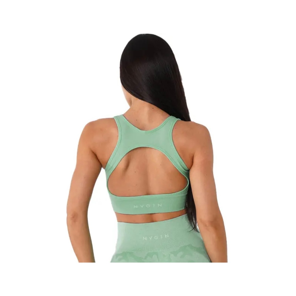 NVGTN Eclipse Seamless Bra Spandex Top color SAGE GREEN size M