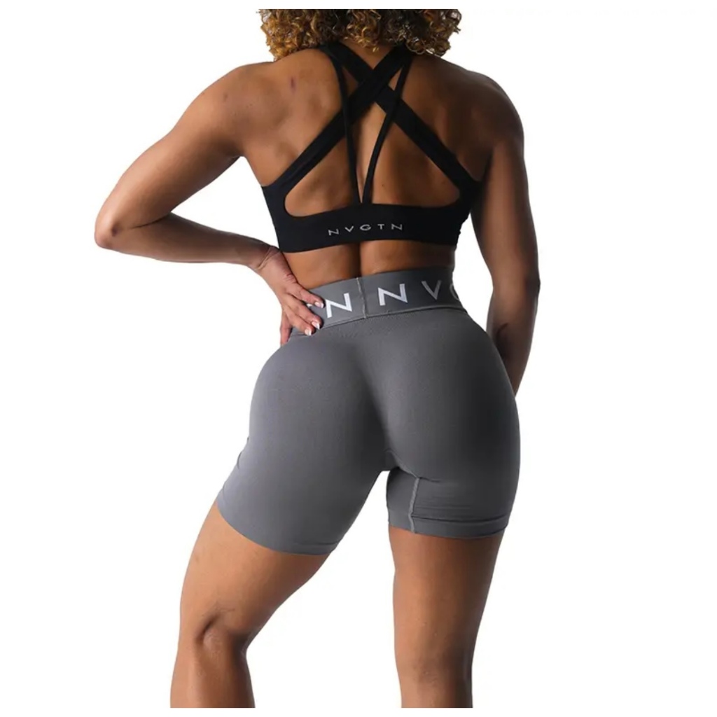 NVGTN Sports Seamless Shorts Women's Fitness and Yoga color Dark Grey Size S