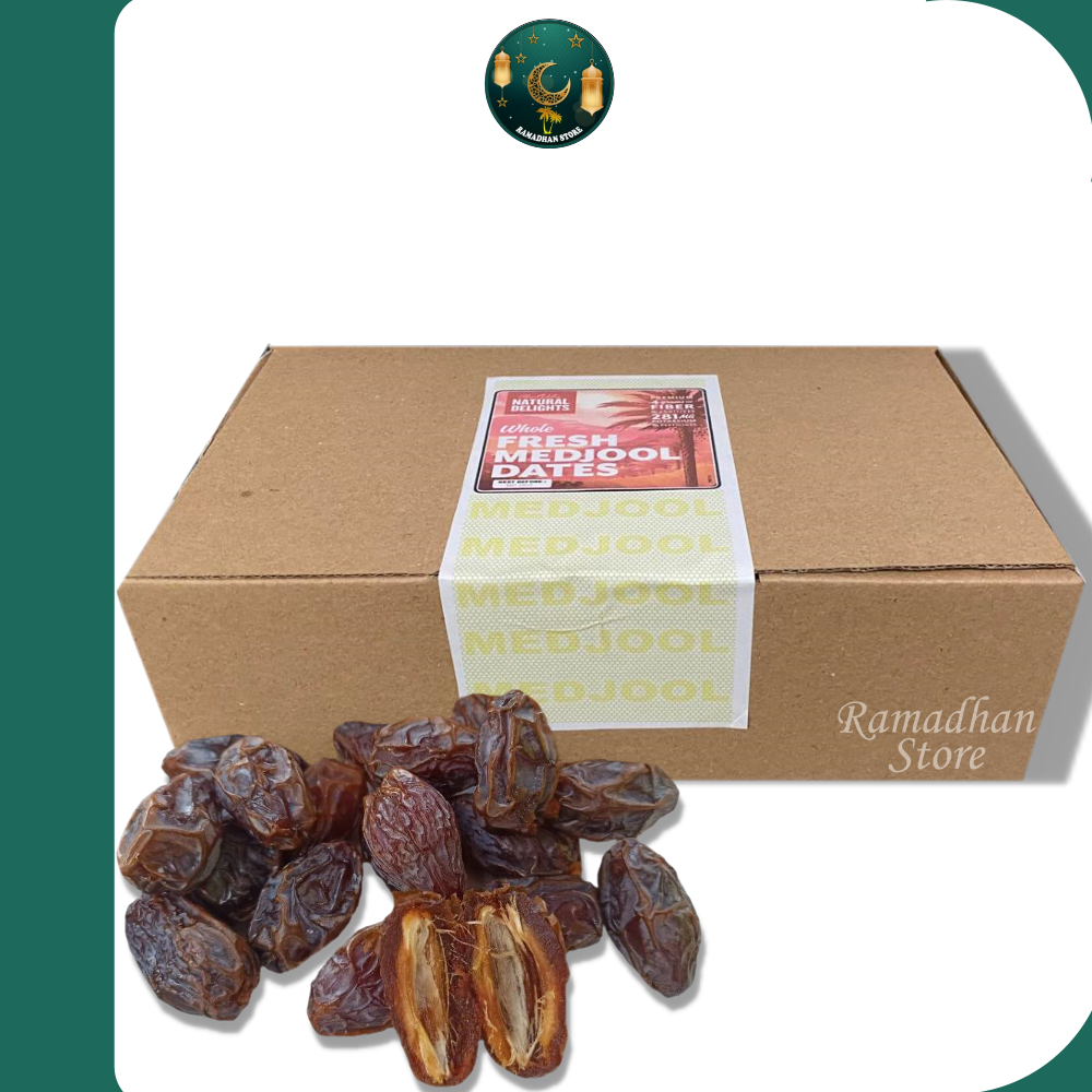 

Kurma Medjool [1KG] Kurma Medjol JUMBO | Natural Delights/Medjool Premium High Quality [KEMASAN DUS COKLAT]