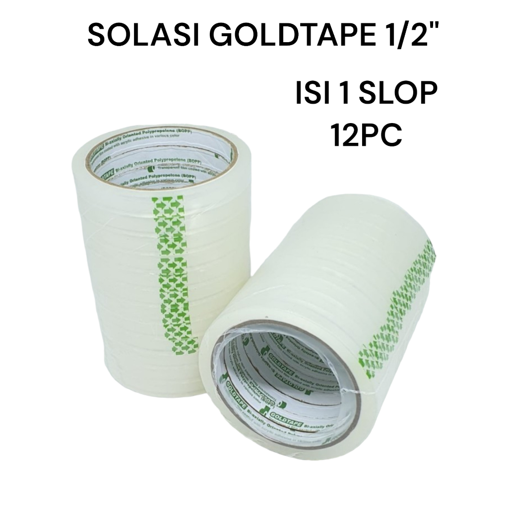 

(ISI 12PC) SOLASI BENING GOLD TAPE 1/2" INCH SOLATIP LAKBAN ISOLASI MURAH