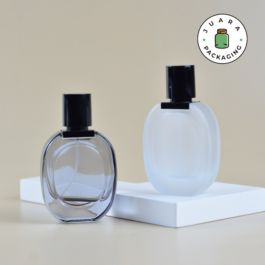 Botol Parfum Kaca 30ml Hitam Frosted Kaca Tebal Spray Hitam Botol Isi Ulang 30 ml