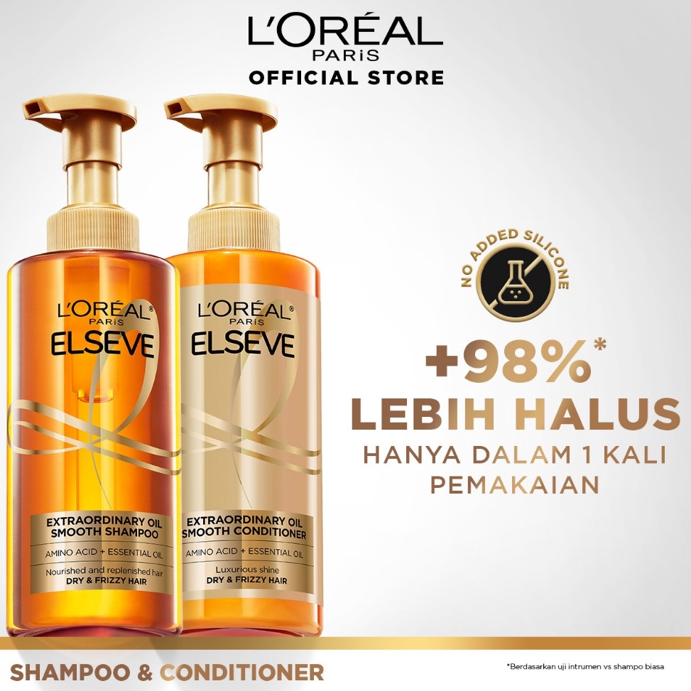 Paket Hemat LOreal Paris Elseve Extraordinary Oil Sublime Sleek Siliconefree Premium Shampoo  Condit