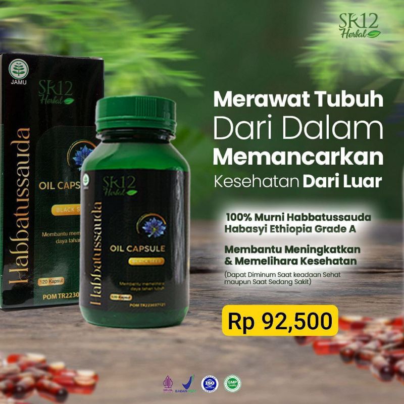 Habbatussauda Grade A | Kapsul Habbatussauda Jintan Hitam Herbal | Minyak Jintan Hitam | Habbatussau