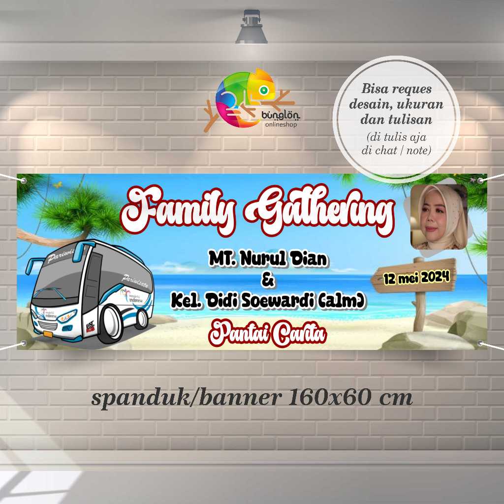 Spanduk Banner Family Gathering Study Tour Keluarga Besar Free Custom Desain