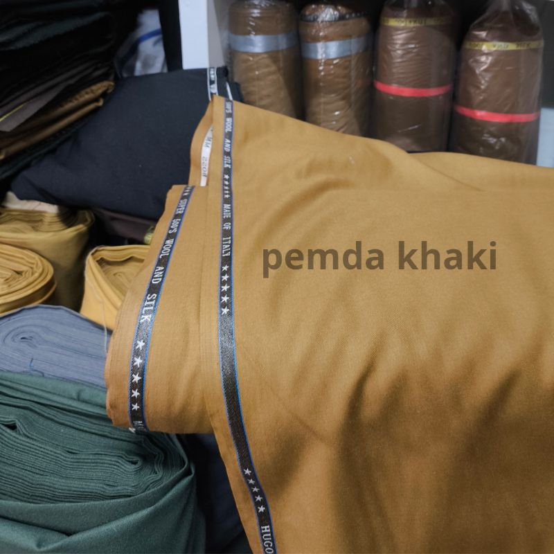 Kain khaki pns pdh asn premium semi wool pemda