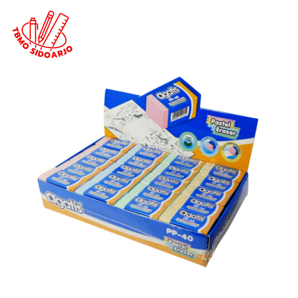 

TBMO Agatis Penghapus Pensil Kecil Pastel Eraser Per Pack Isi 40pcs