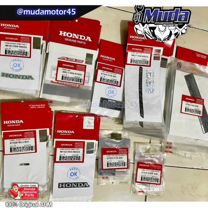 STICKER DETAIL CBR250RR  ORIGINAL STRIPING DECAL CAUTION LABEL MARK ABS TBW DRIVE CHAIN COOLANT