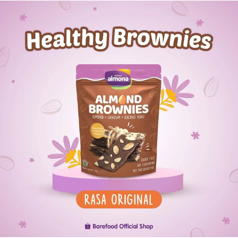 

Almond Brownies / Snack Sehat / Cemilan Sehat