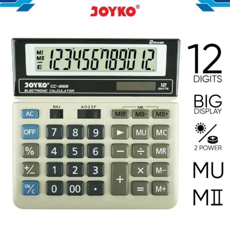 

Laris Kalkulator Meja JOYKO CC 868 12 Digit Calculator Big Display CC868 Best Quality