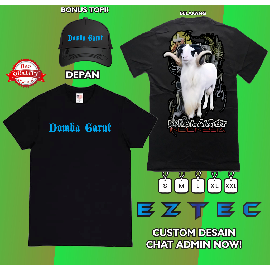 KAOS DOMBA GARUT PETERNAK MUDA BONUS TOPI VARCITY APPAREL