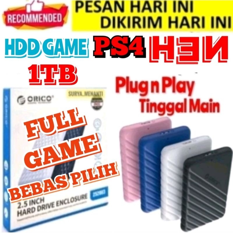 HARDISK HDD GAME PS4 1TB EXTERNAL HARDDISK EKSTERNAL PS4 GAME BEBAS PILIH