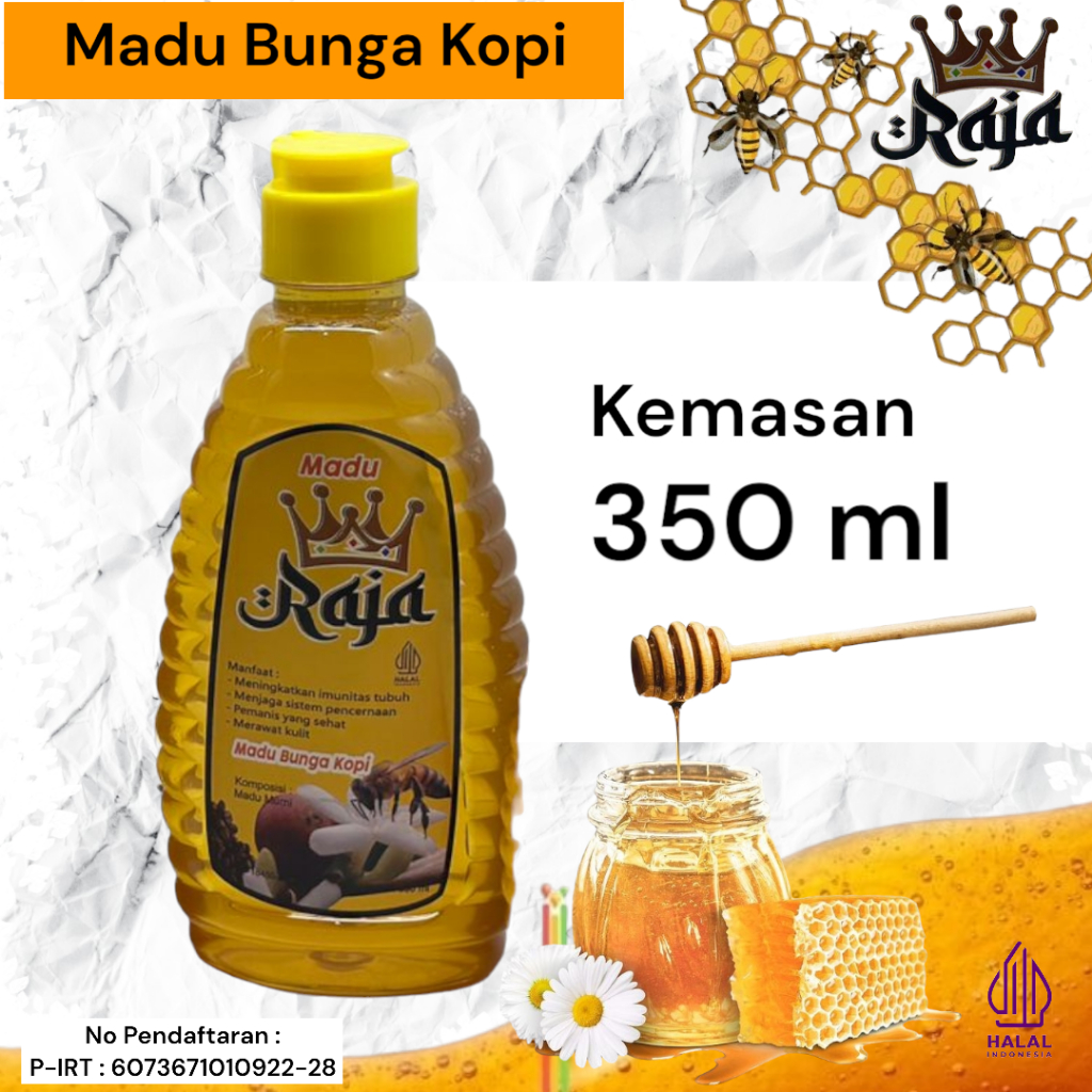 

Madu Raja Bunga Kopi 100% Murni Tampa Campuran Kemasan 350 Ml