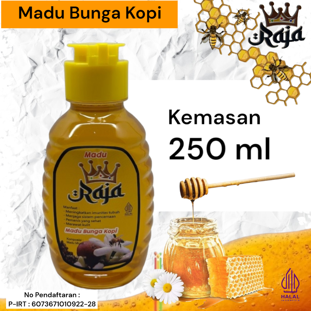 

Madu Raja Bunga Kopi 100% Murni Tampa Campuran Kemasan 250 Ml