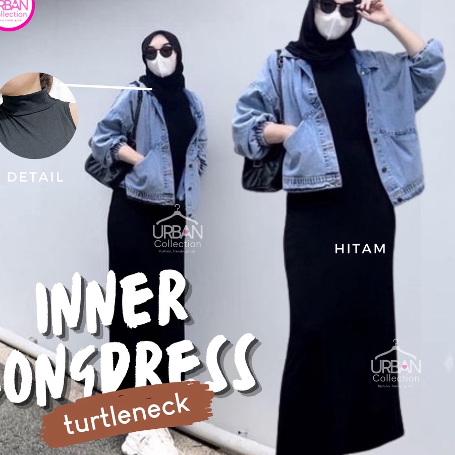 GROSIR INNER DRESS PANJANG BAHAN SPANDEX RAYON PREMIUMINNER DRESS TANPA LENGAN INNER GAMIS WANITAINN